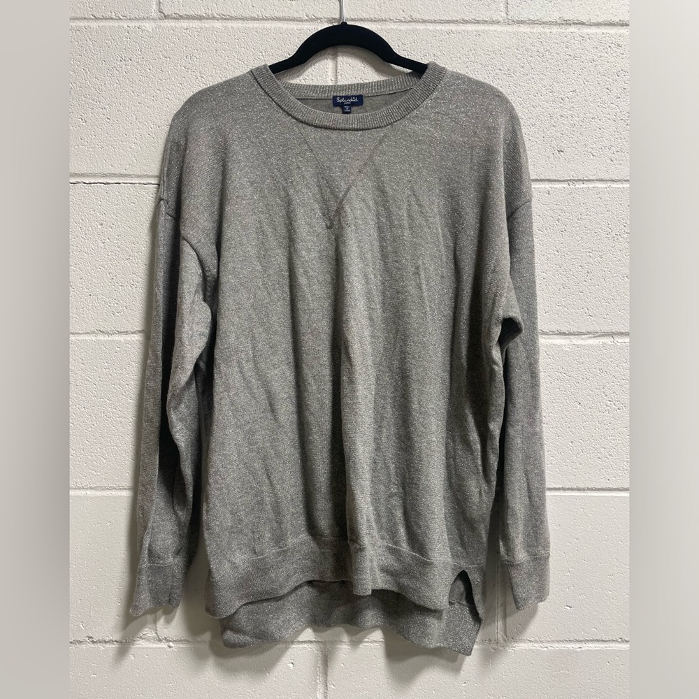 SPLENDID  silver sparkly sweater size large